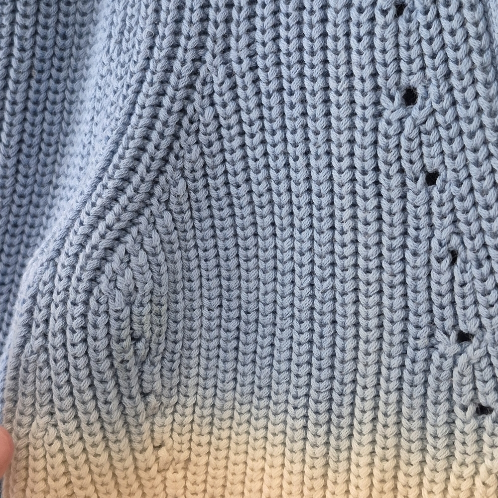 Veronica Beard Women's Blue Green Parula Tie Dye Ombre Puff Sleeve Cardigan S - Picture 3 of 9